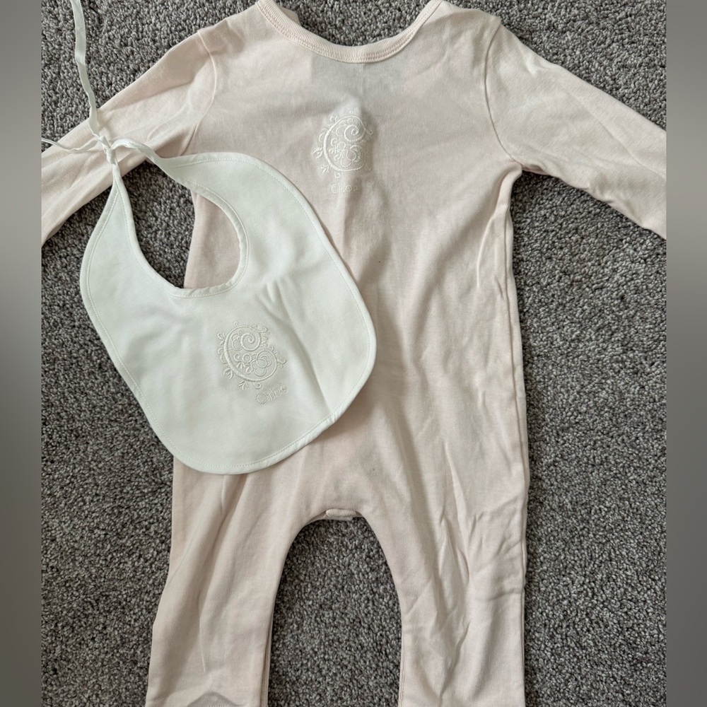 6M Chloe Onesie & Matching Bib